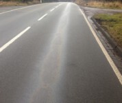 Ölspuren sind gefährlich im Straßenverkehr